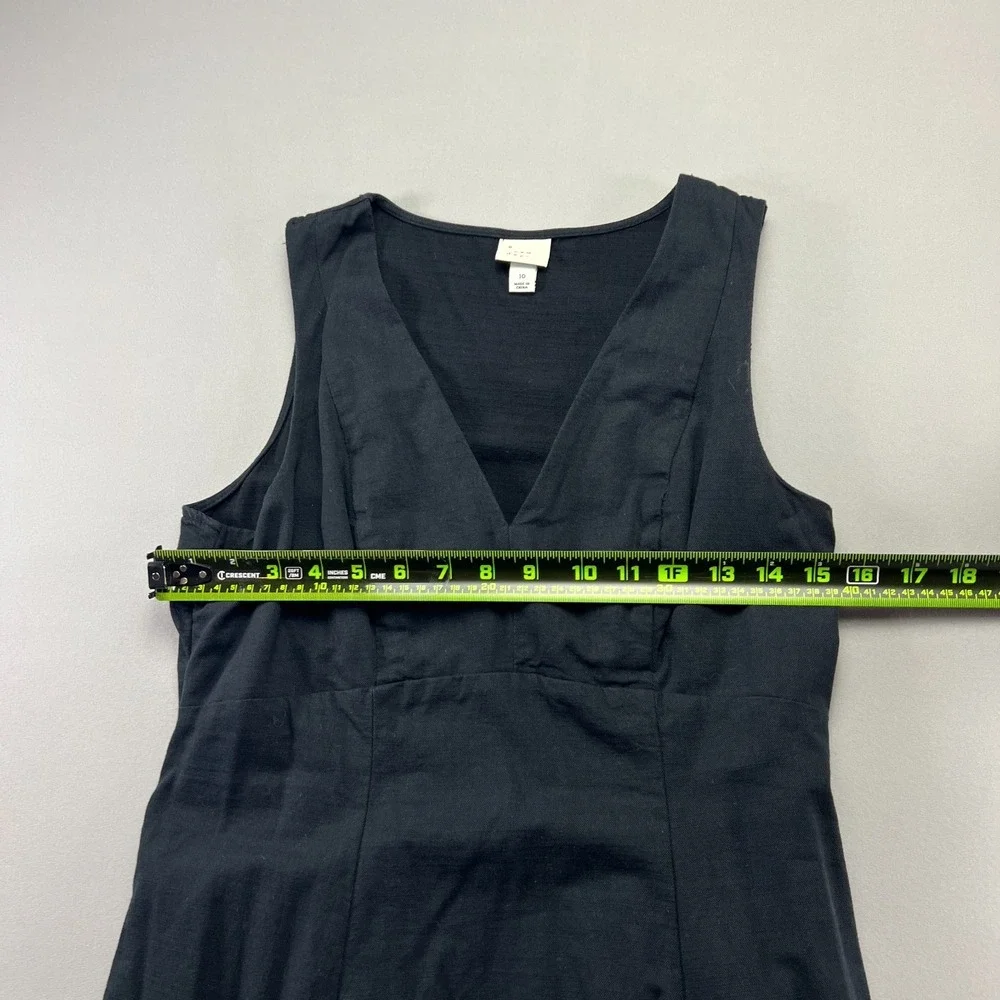 A New Day Fit & Flare Dress Womens 10 Black Side Zip Fitted Bodice Sleeveless